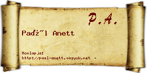 Paál Anett névjegykártya