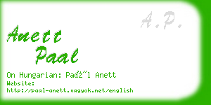 anett paal business card